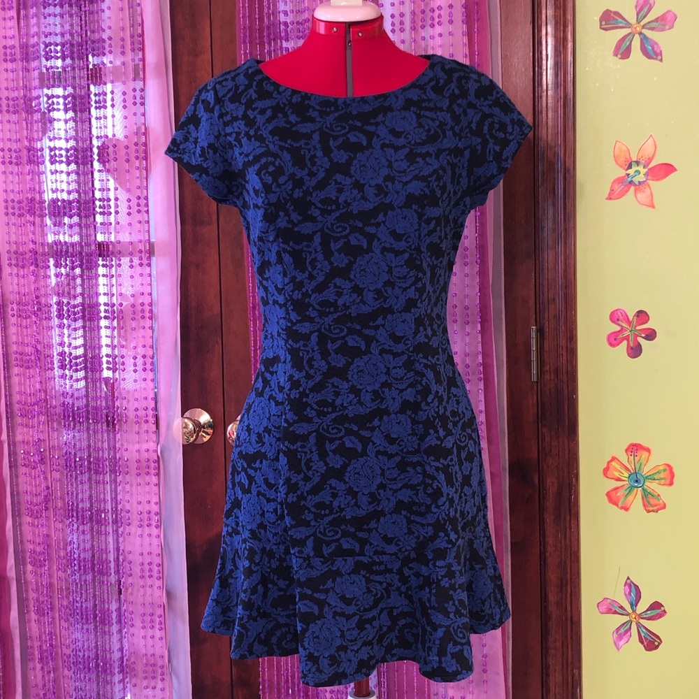 Black and Blue Floral Dress